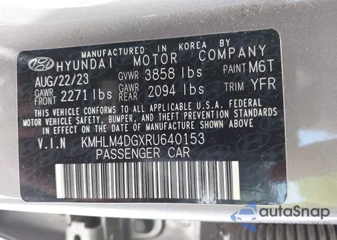 2024 Hyundai Elantra Sel from USA, damaged, VIN KMHLM4DGXRU640153